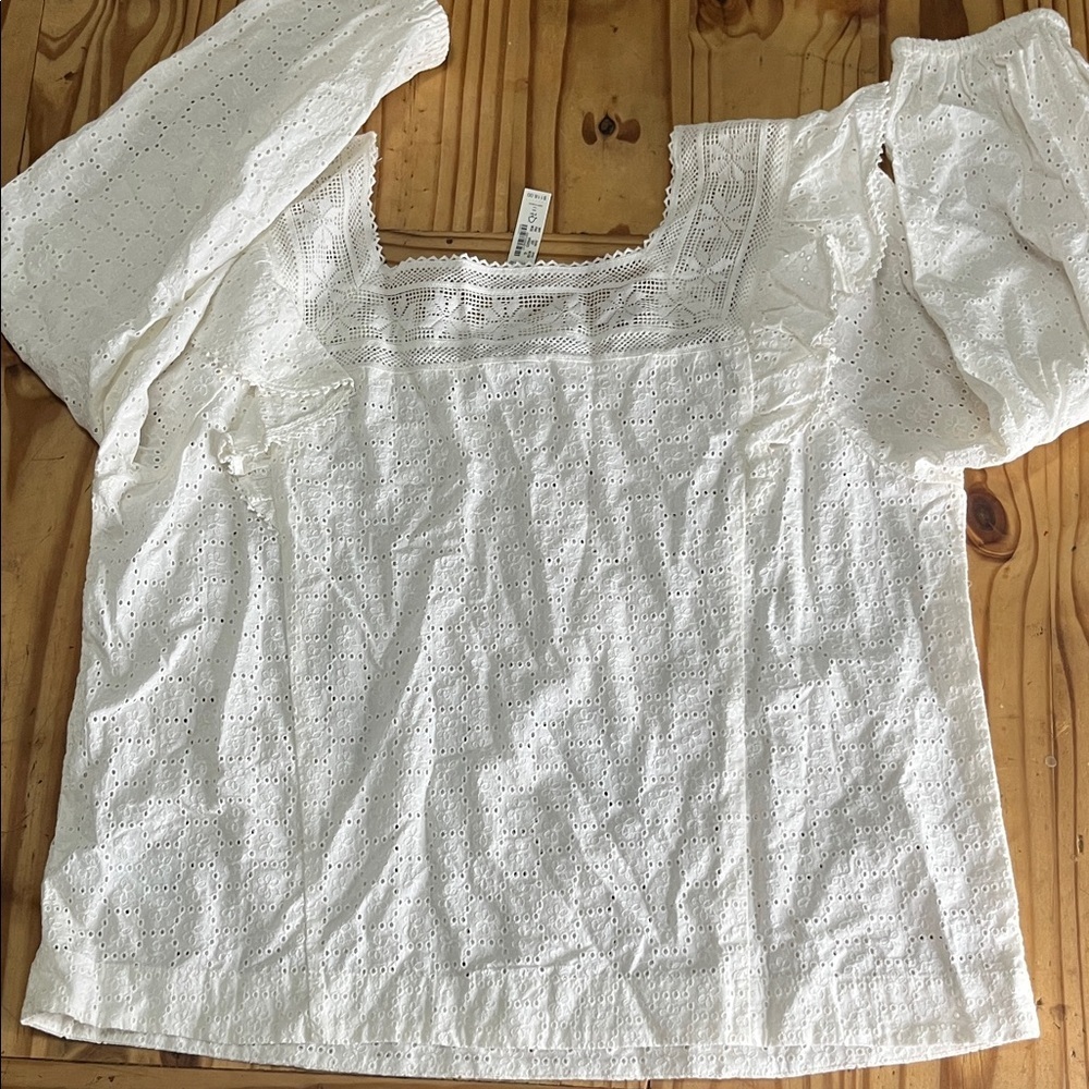 Madewell Eyelet Square-Neck White - Picture 6 of 9
